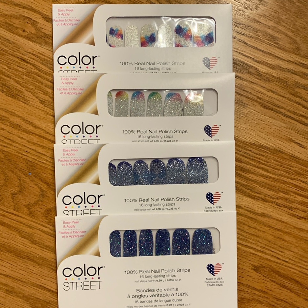 Color Street nail strips. 4 new packs. All glitter!